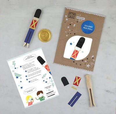 Make Your Own Nutcracker Soldier Peg Doll Kit